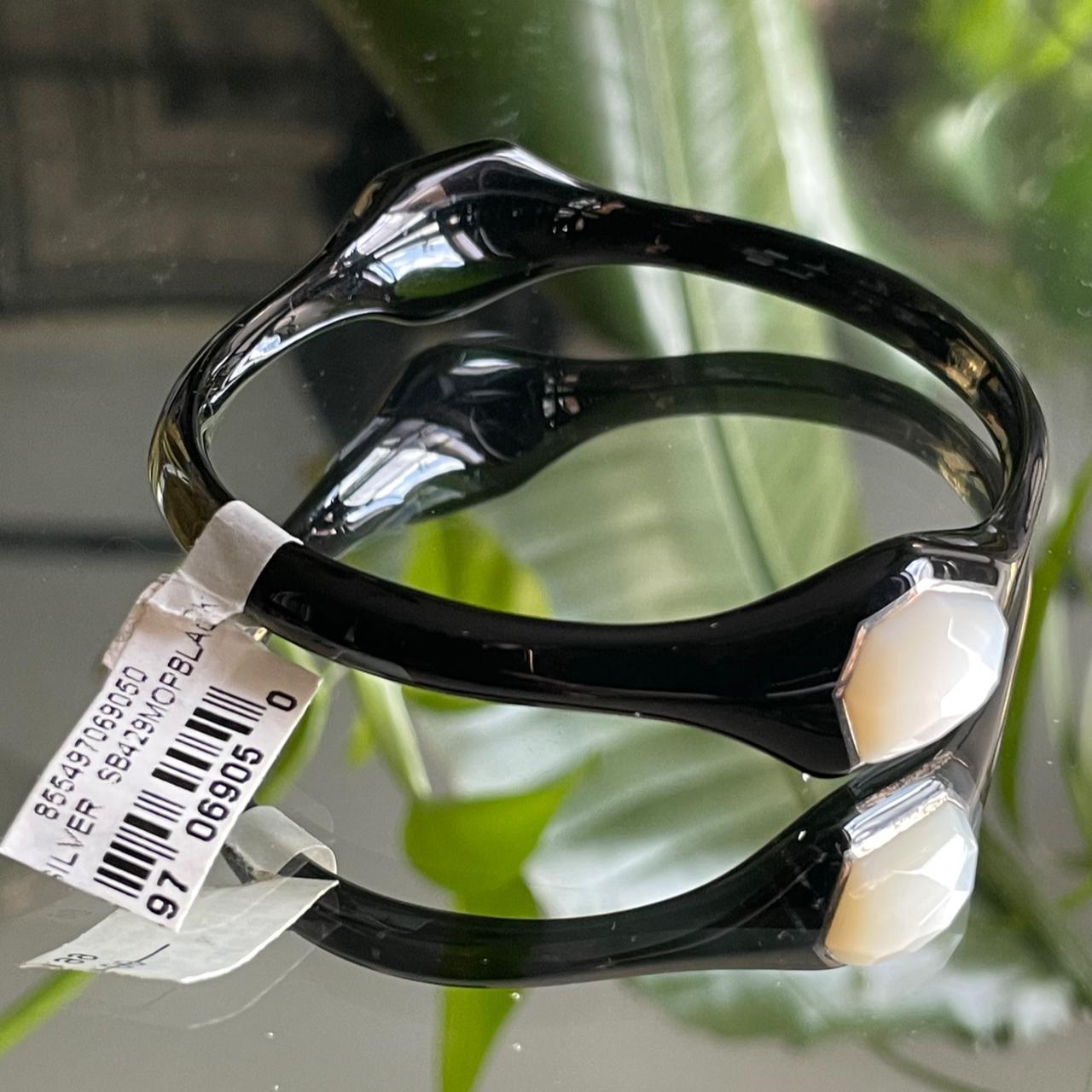 Ippolita Black Resin Bangle Mother of Pearl Stones... - Depop