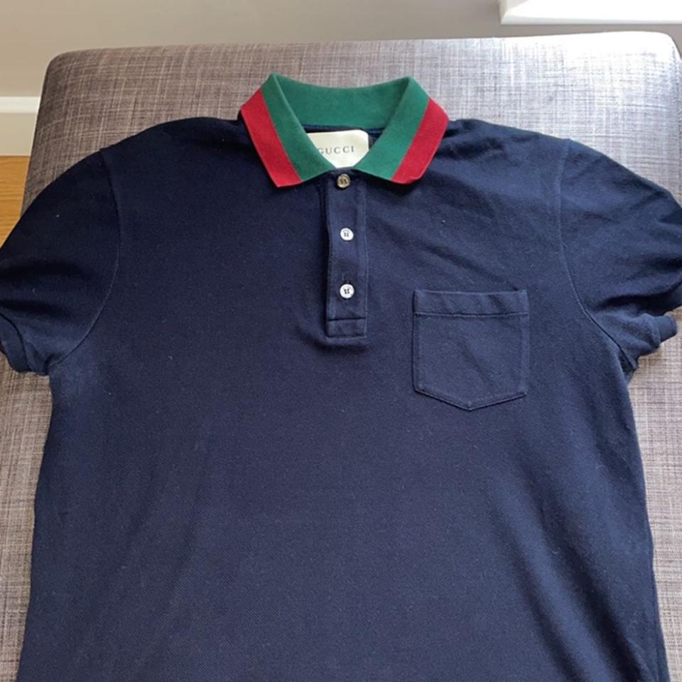 Gucci X Yankees Polo White/Red/Navy Blue Size: - Depop