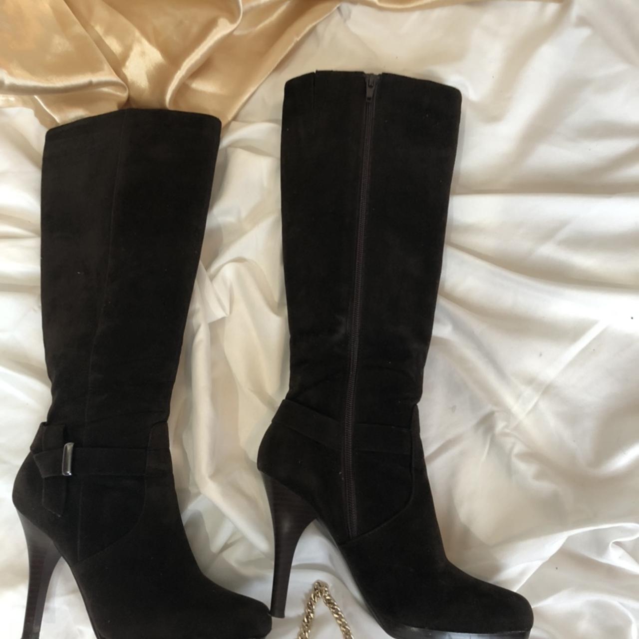 Dark brown knee high boots size 7 Depop