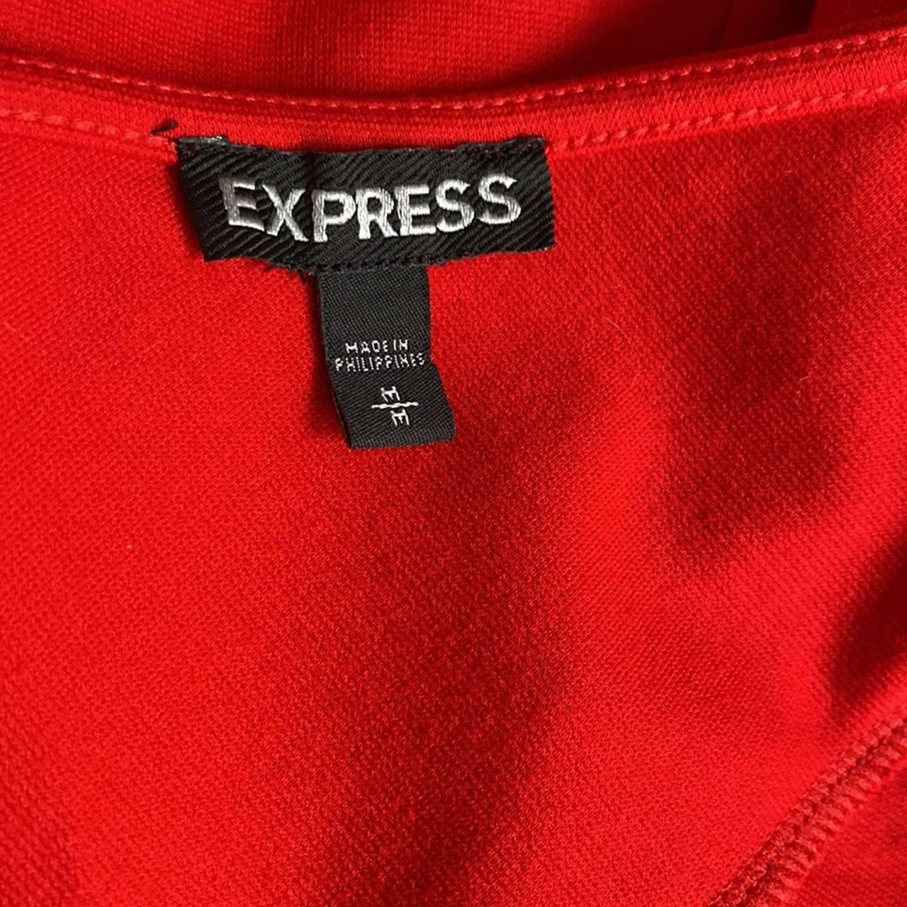 Express Red Cap Sleeve Top, Size M Rounded neckline... - Depop