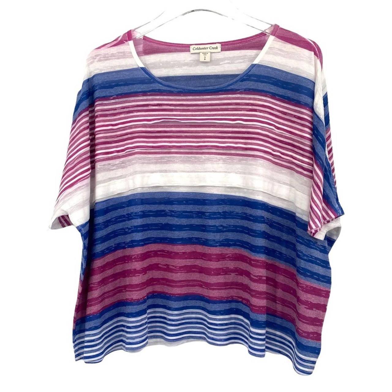 Coldwater Creek Striped Top, Size 8 Coldwater Creek... - Depop