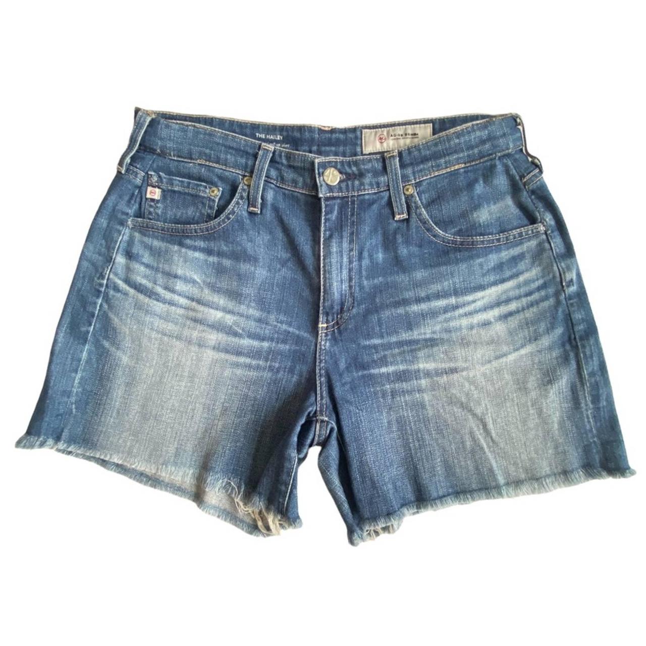 AG Adriano Goldschmied Blue Denim Shorts, Size... - Depop