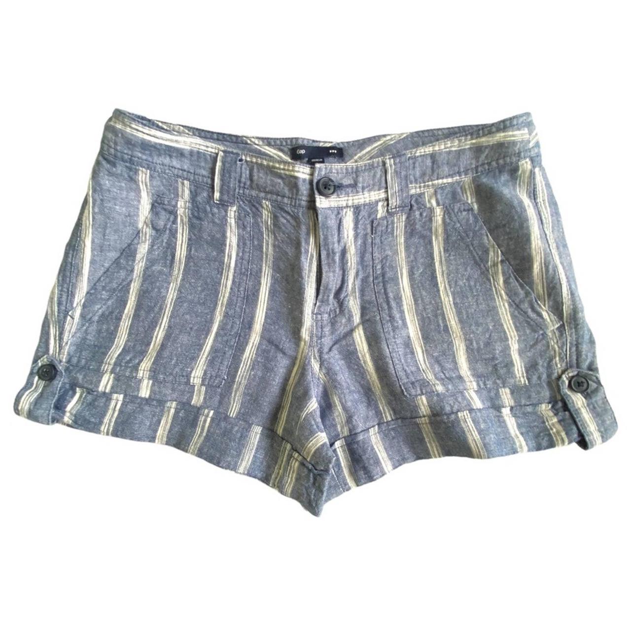 Gap Blue & White Striped Shorts 4 Gently used... - Depop