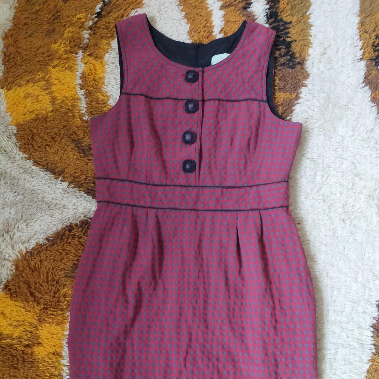 Sweet little checked red dress with a vintage... - Depop