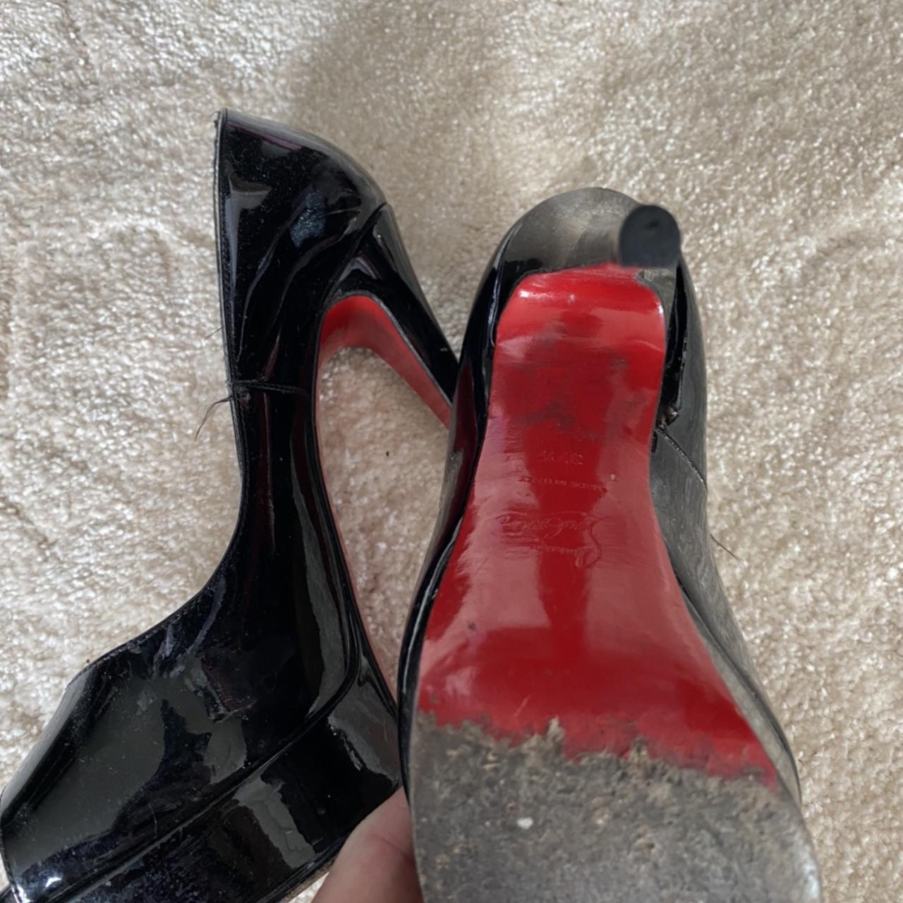 Christian Louboutin classy black heels Peep toe - Depop