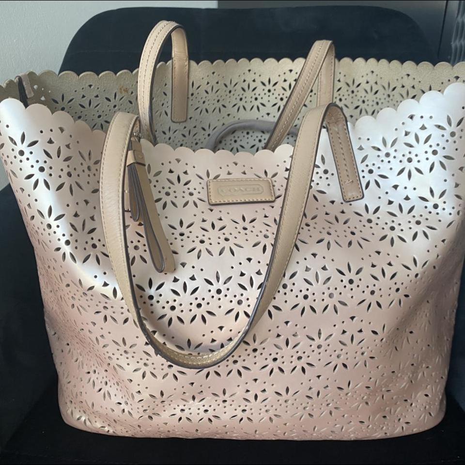 Coach on sale perforated tote