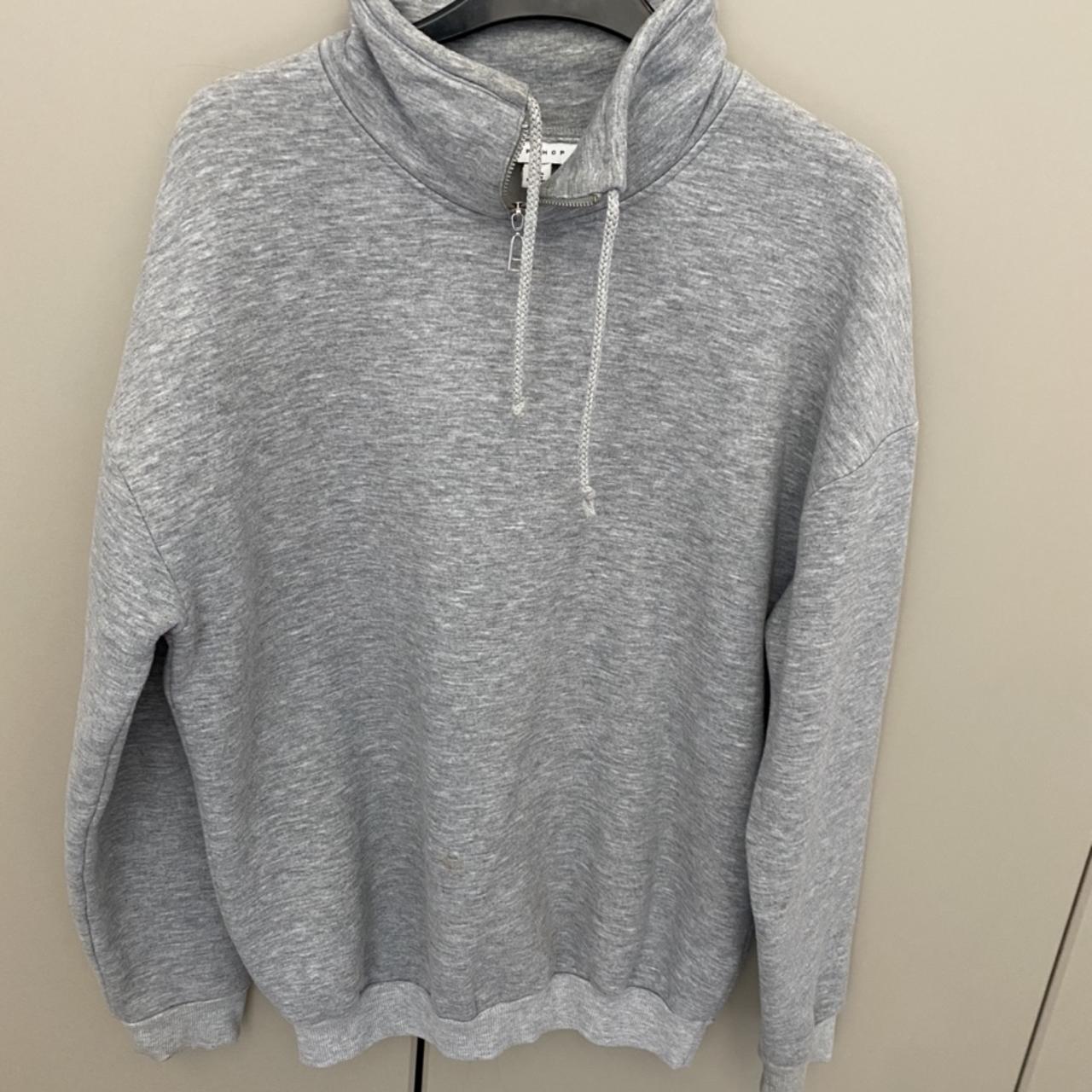 Grey draw string jumper Soo soft and comfy - Depop