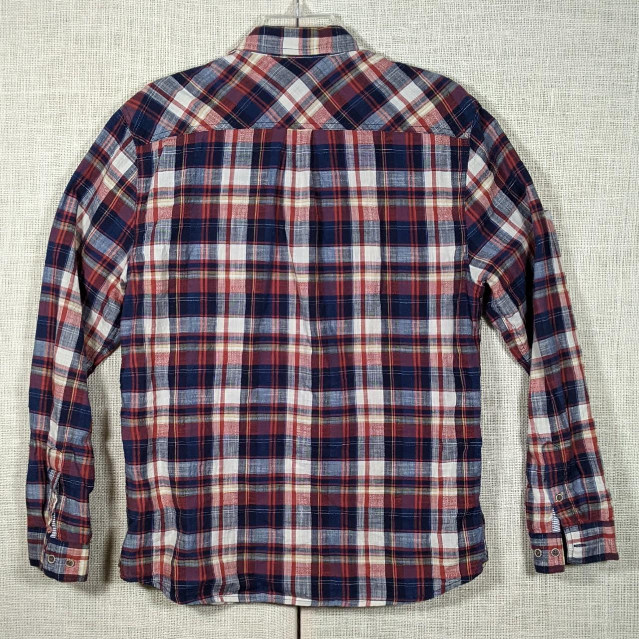 Carbon 2 Cobalt Plaid long sleeve button up Red... - Depop