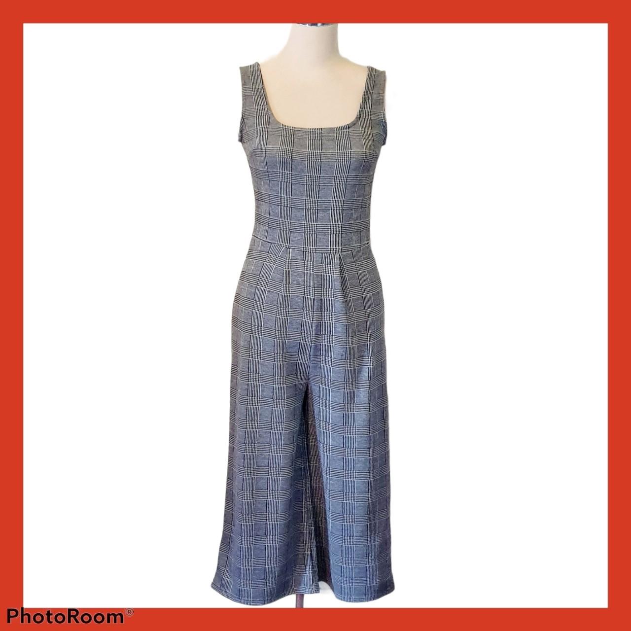 Primark black & which check stretch jumpsuit with... Depop