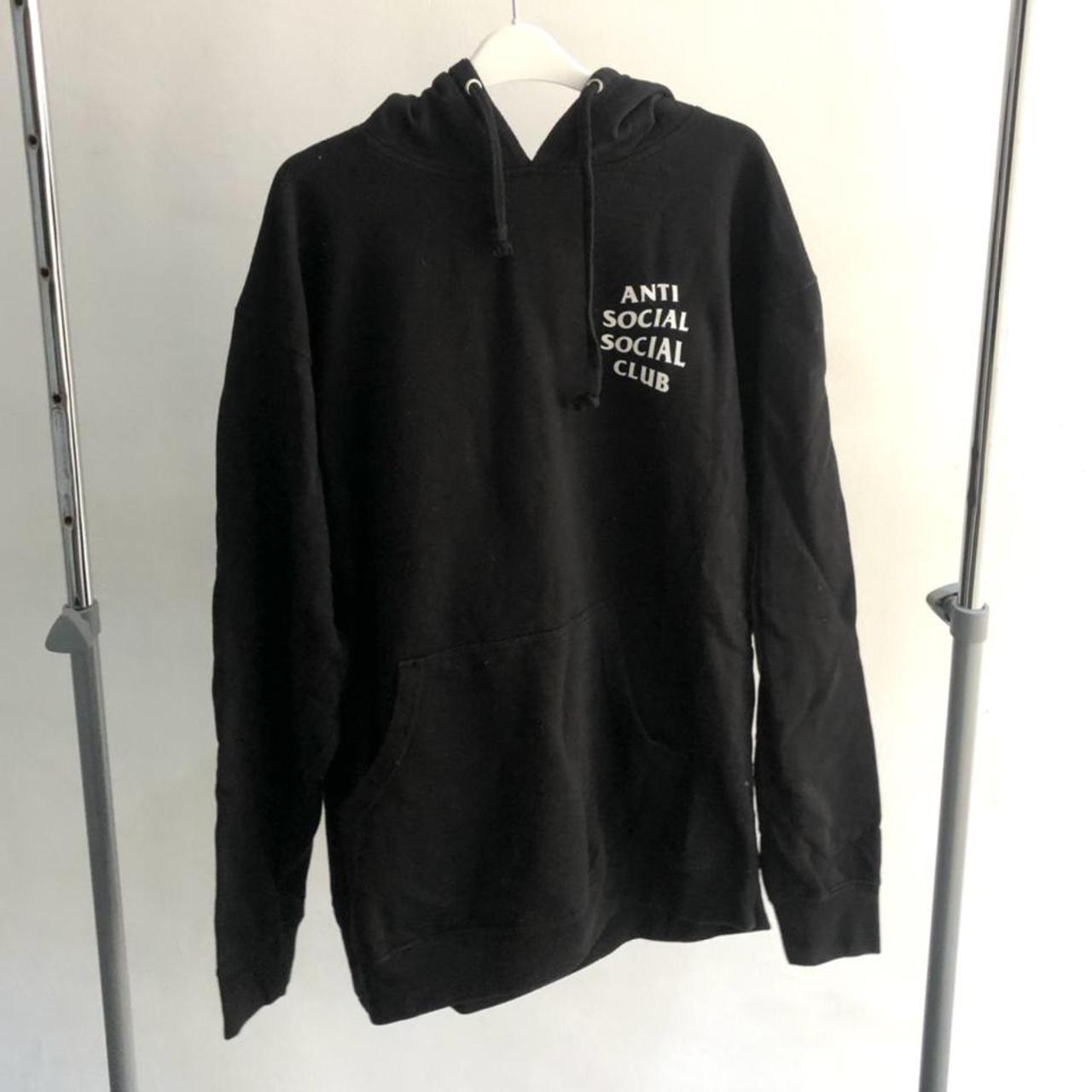 Anti Social Social Club Men's Black and White Hoodie | Depop