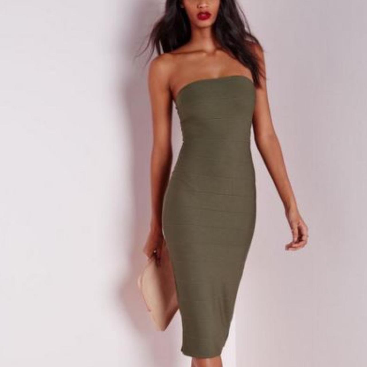 Khaki hotsell bandage dress