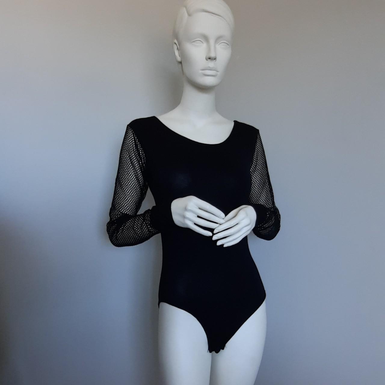 Long sleeve mesh black bodysuit from Boohoo Brand... - Depop