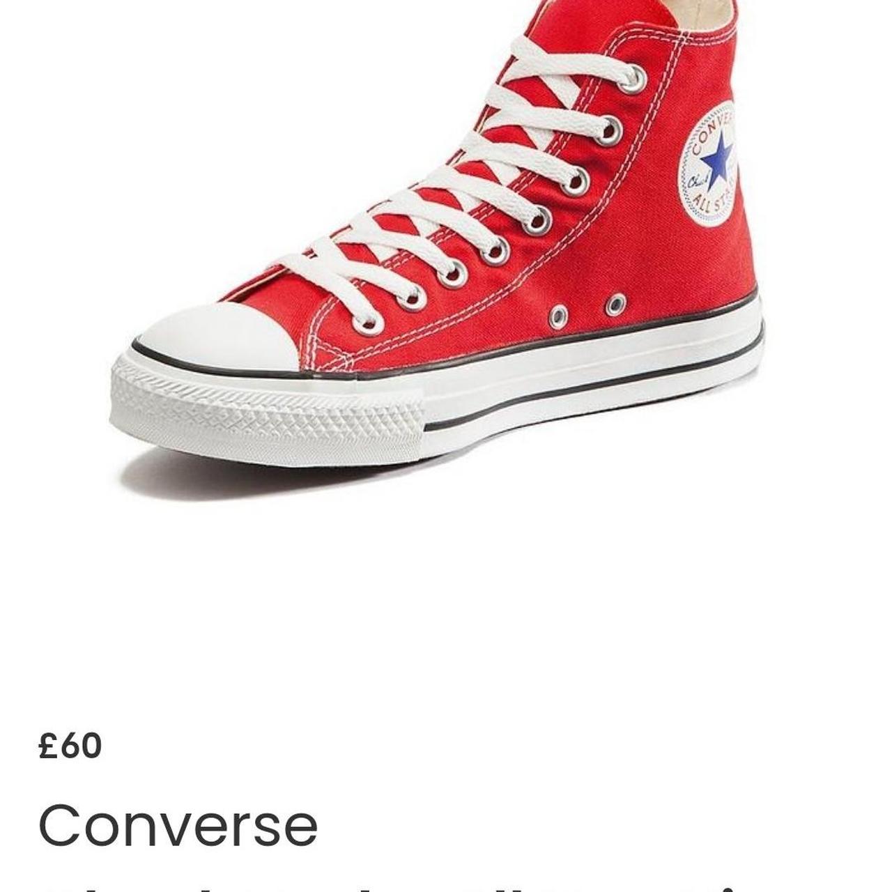 Red high top converse, brand new in box never worn.... Depop