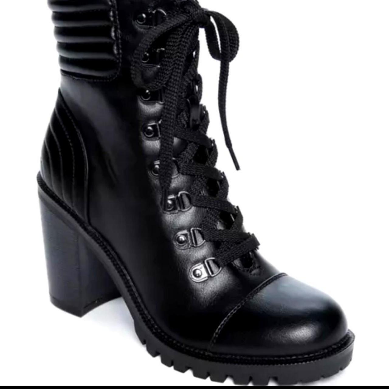 guess black combat boots