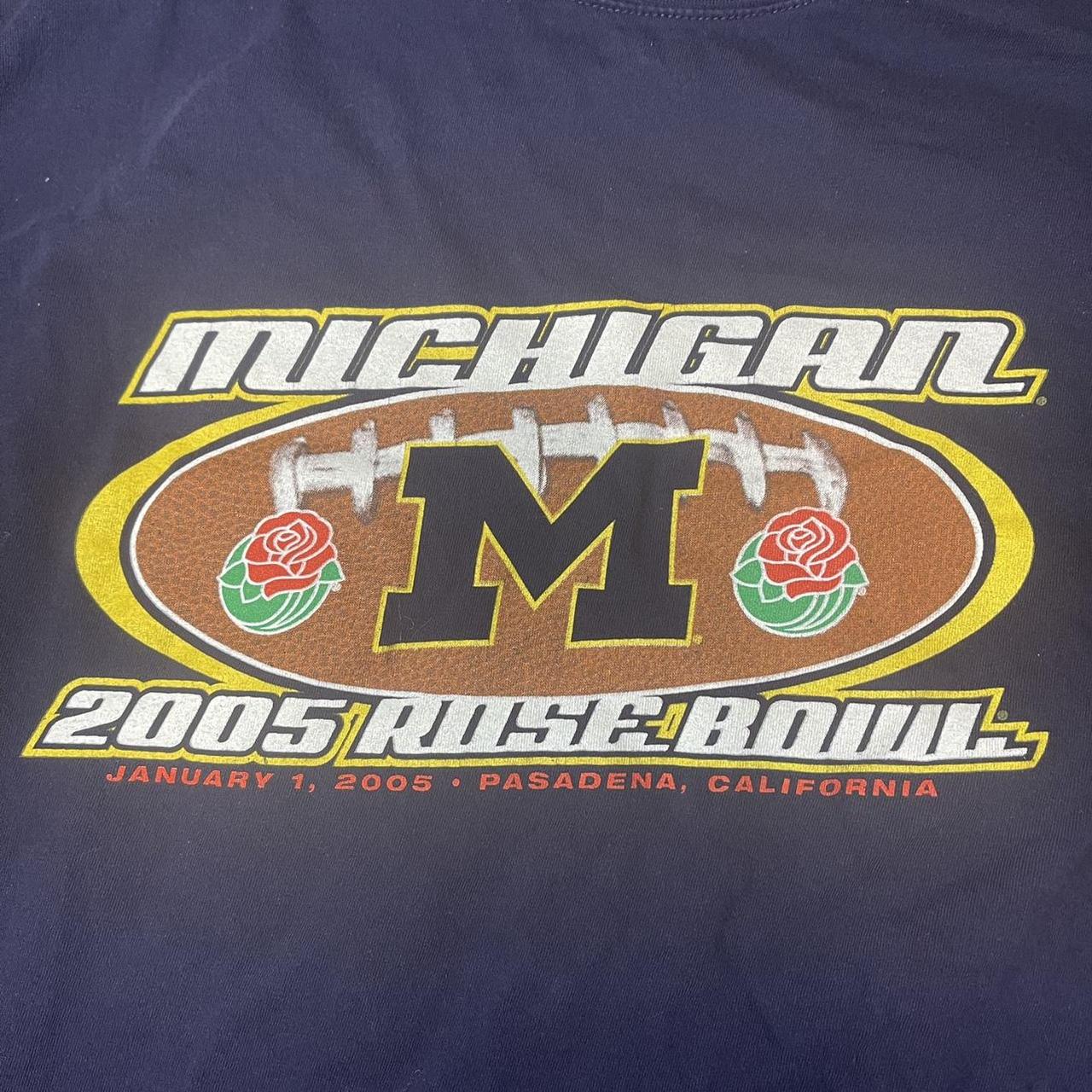 Vintage UofM Tee Y2K Michigan Rose Bowl Long sleeve... - Depop