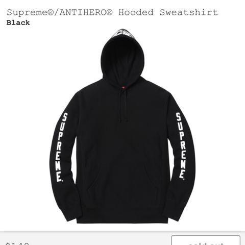 Supreme x Anti Hero hooded sweatshirt / Black... - Depop