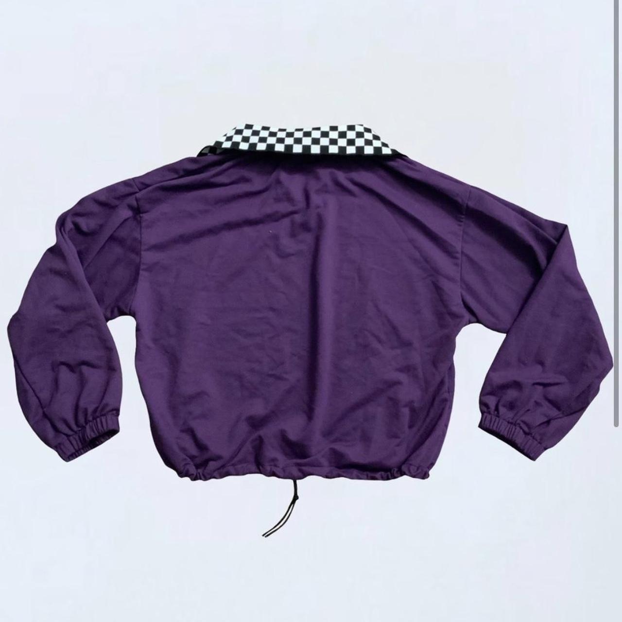Product Image 3 - Checkered purple sweater from Yesstyle
One