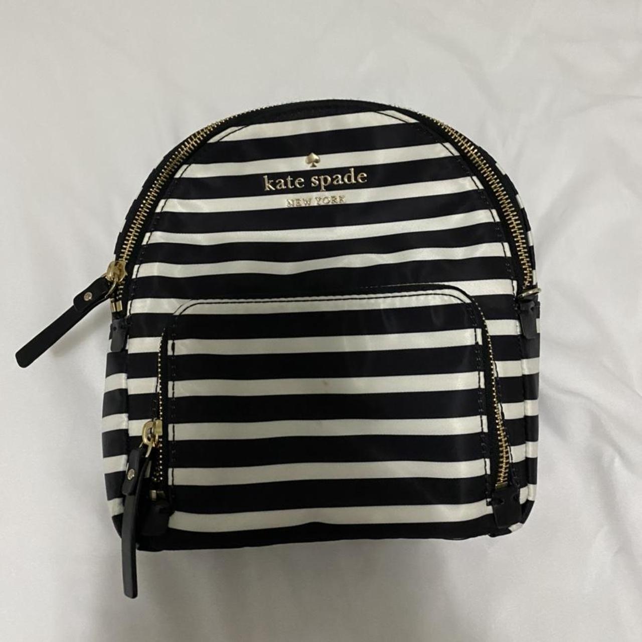 Kate Spade striped mini backpack never used without. Depop