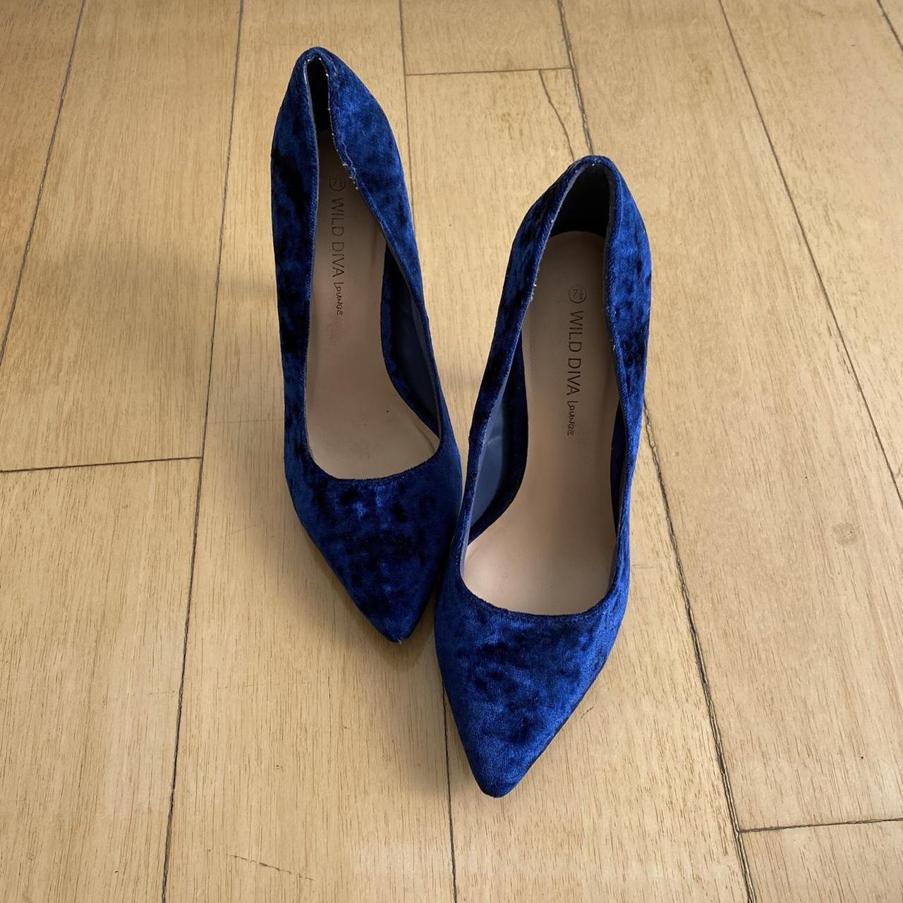 navy stiletto ankle boots