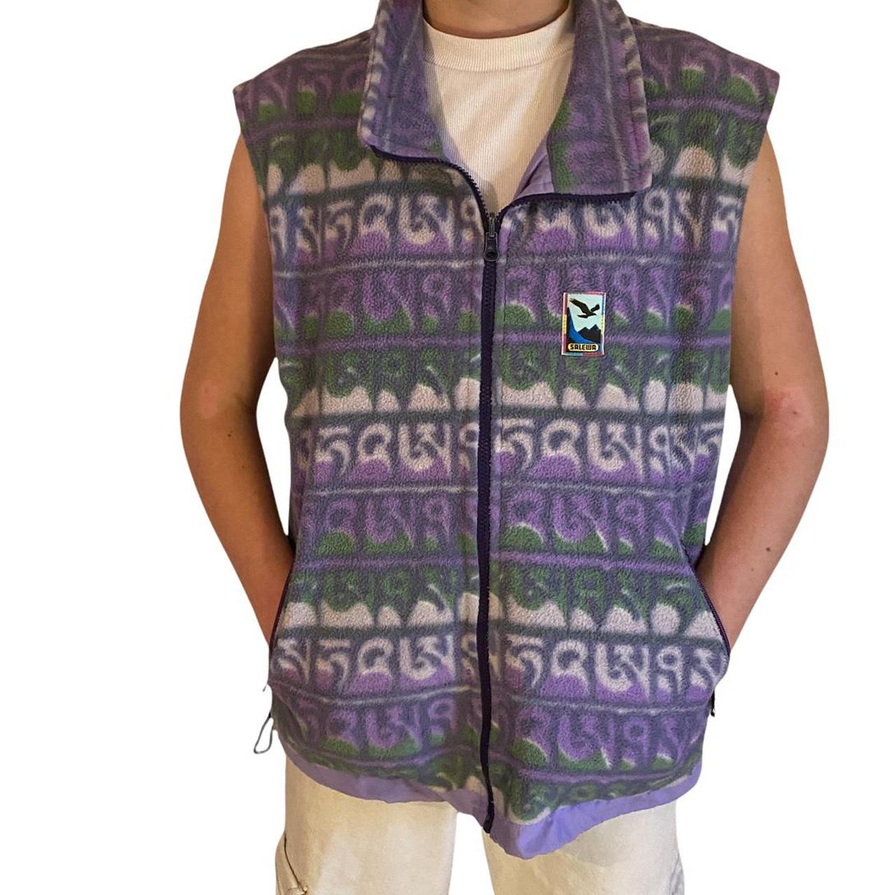 purple sleeveless jacket