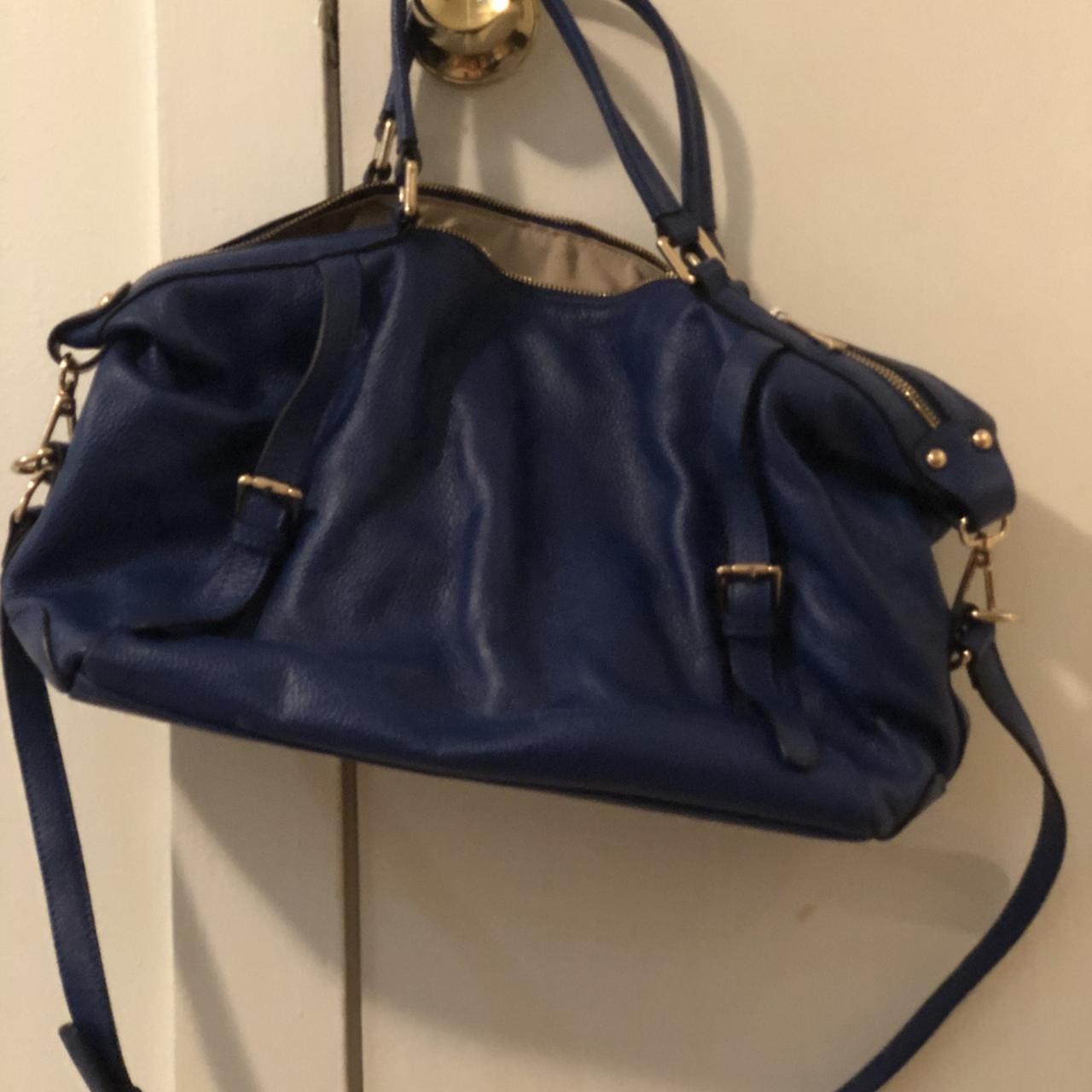 Ora Delphine Royal Blue Pebbled Leather Satchel buy Bag