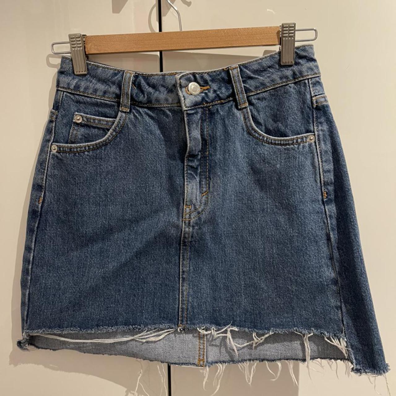 Topshop Women's Blue and Navy Skirt | Depop