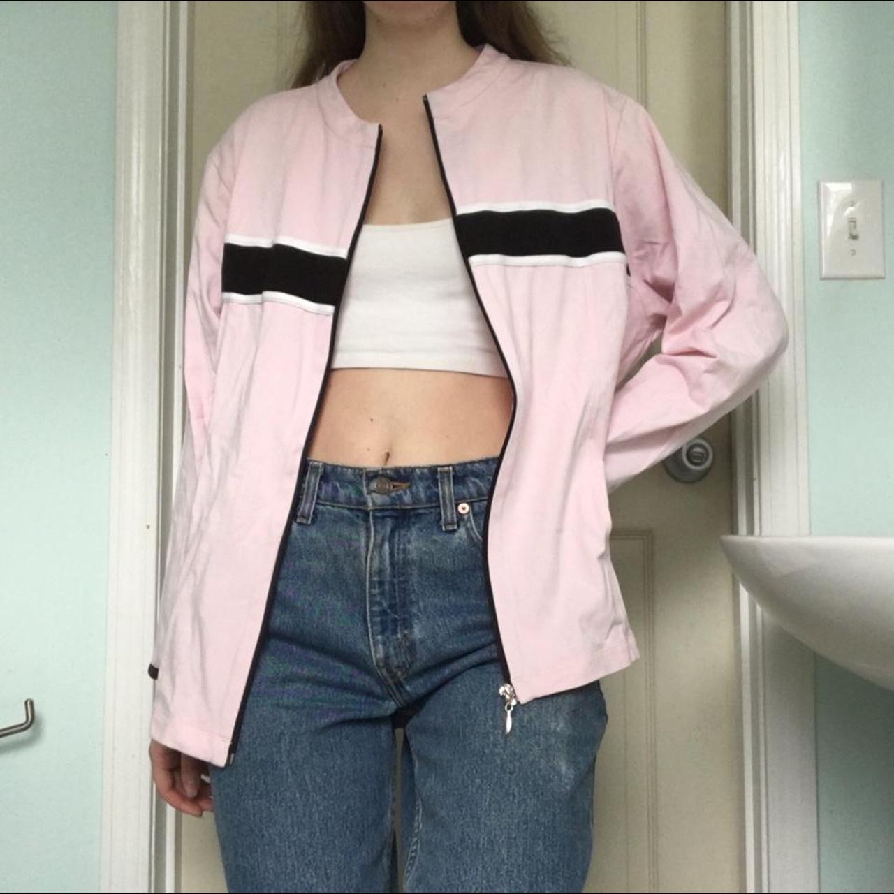 Women's Pink and Black Jacket | Depop