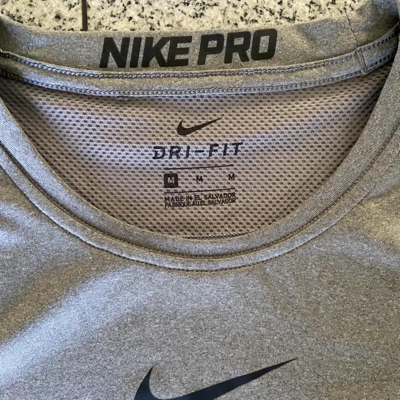 Nike pro mens active grey shirt Size: M New, worn... - Depop