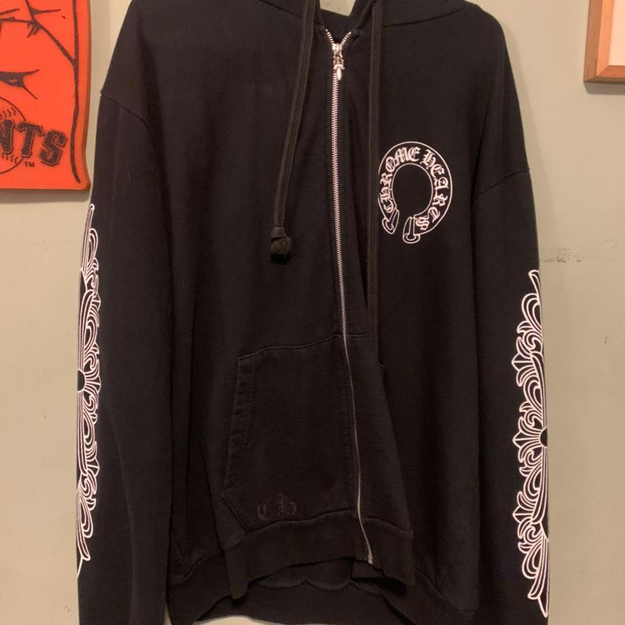 Chrome Hearts Men's Horseshoe Floral Zip Up Hoodie