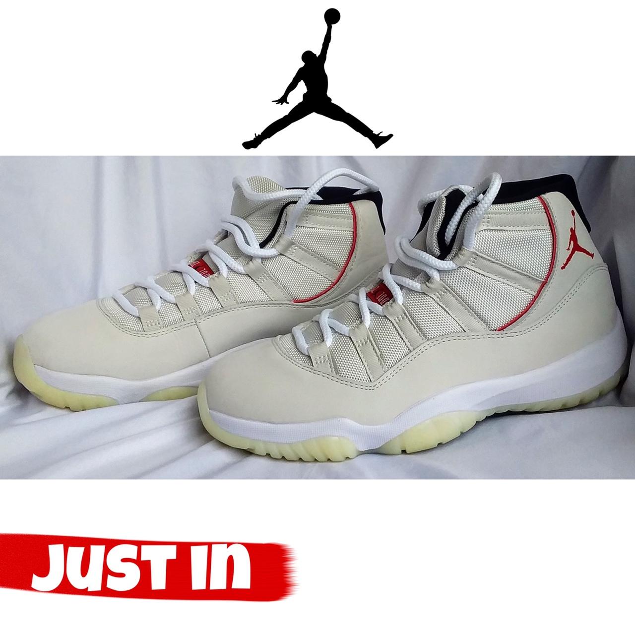 Air jordan 11 retro store platinum tint & university red