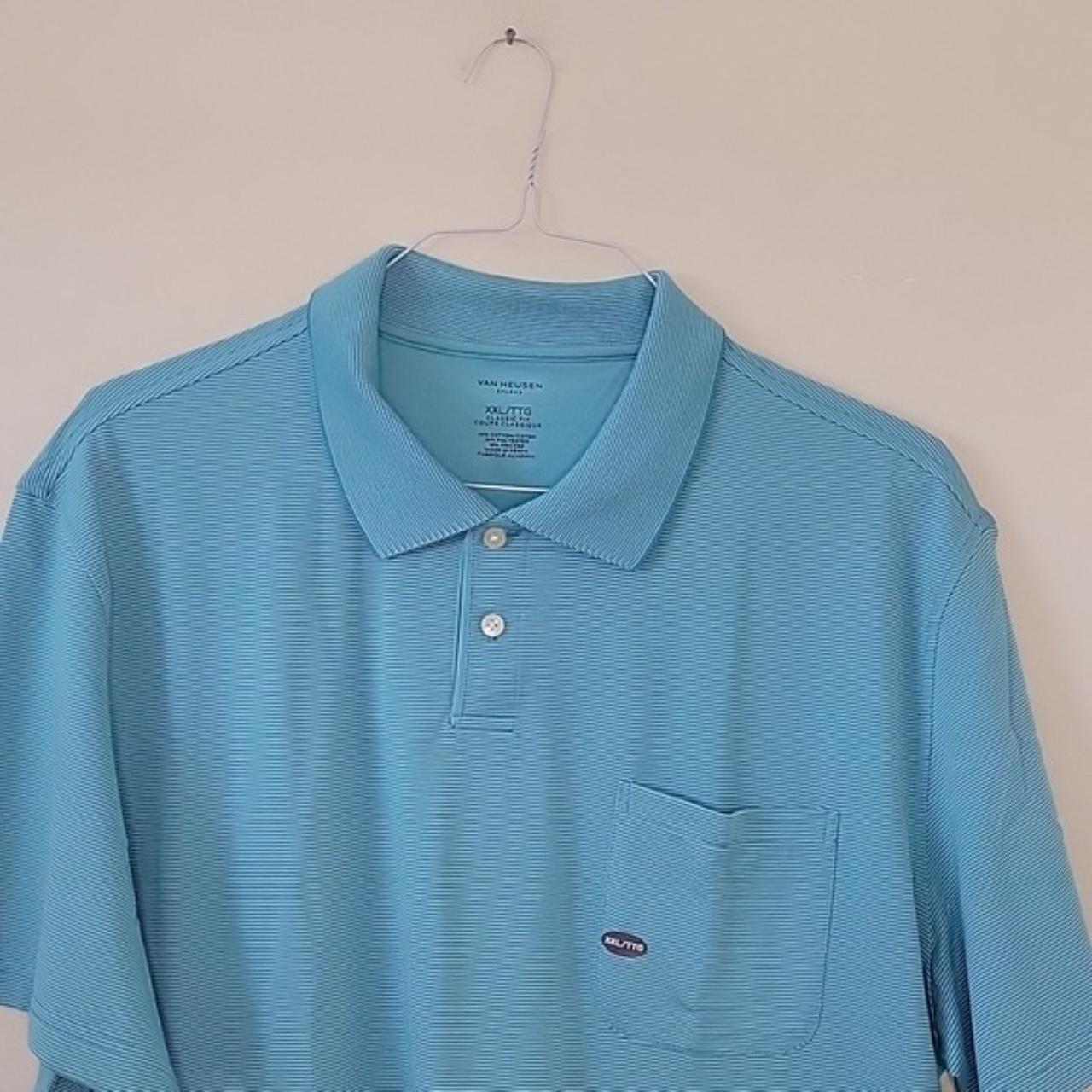 Van Heusen Men's Blue Polo-shirts | Depop