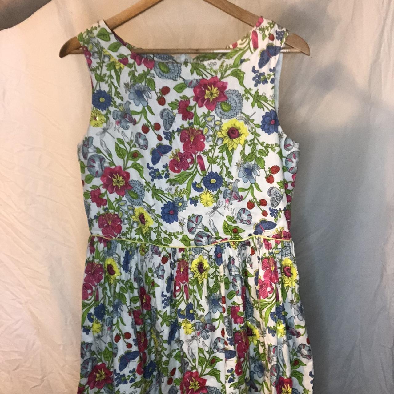 Floral dress, with sequin flowers, summer dress,... - Depop