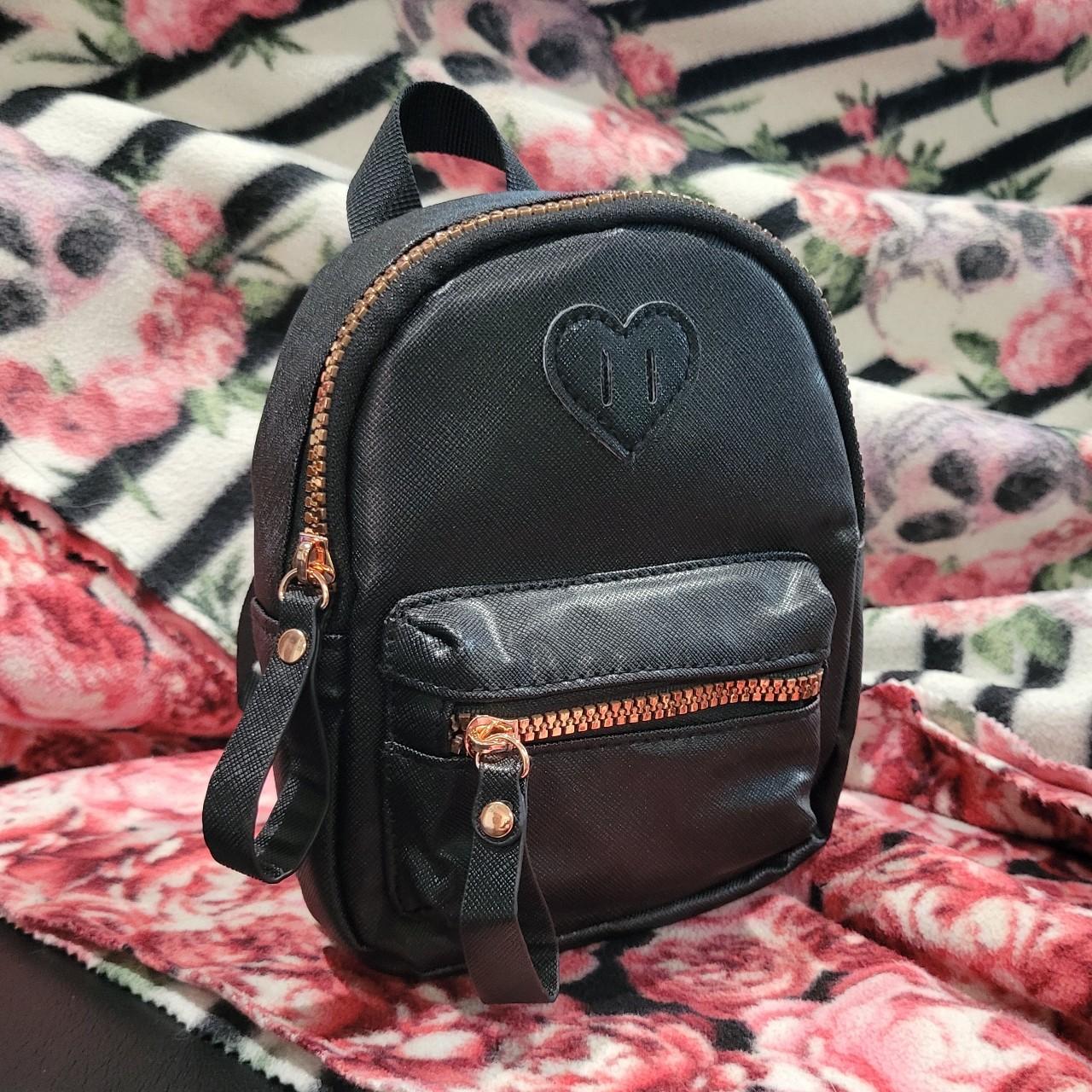 Mini Backpack Black Saffiano Rose Gold PLEASE. Depop