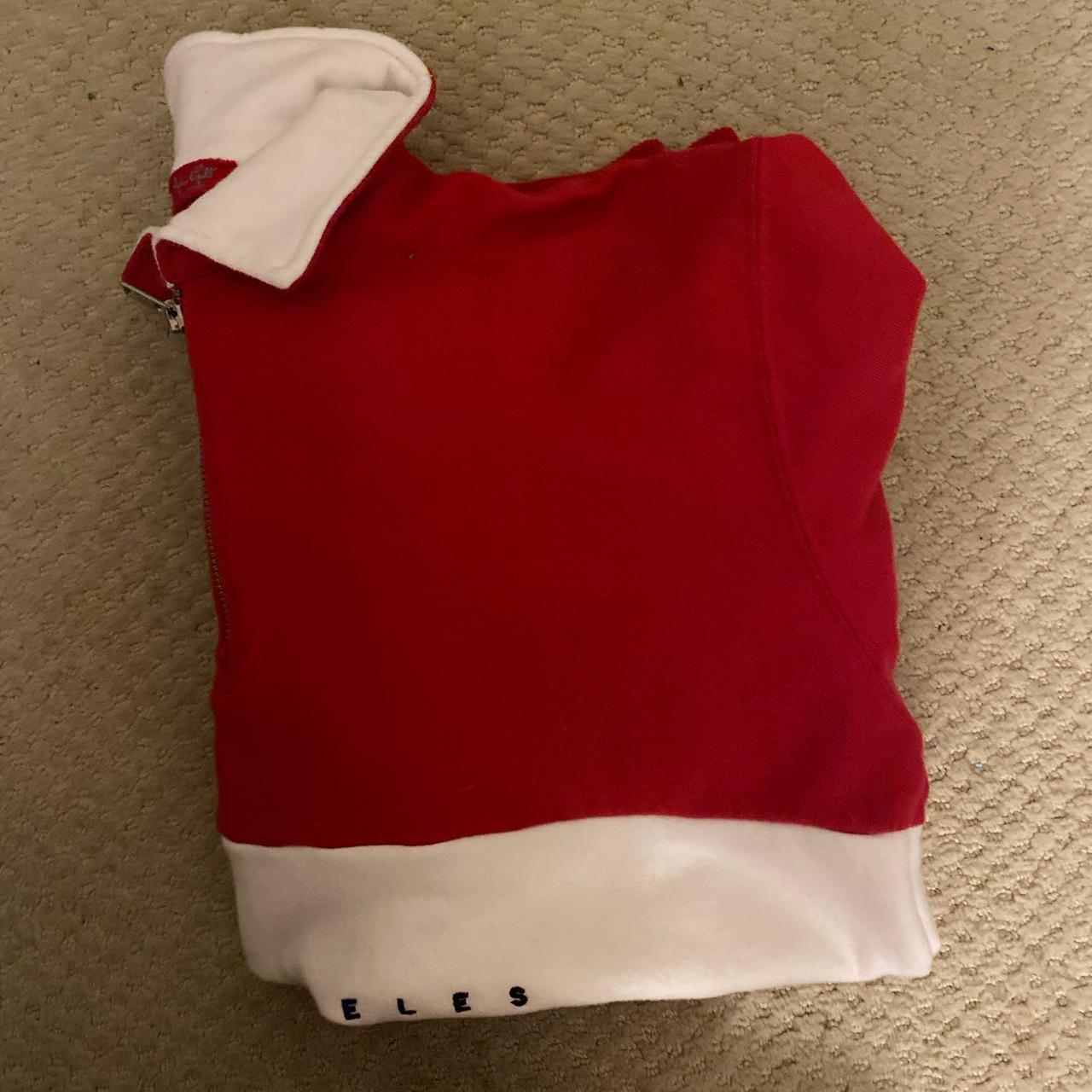 red Brandy Melville quarterzip sweatshirt, lightly... Depop