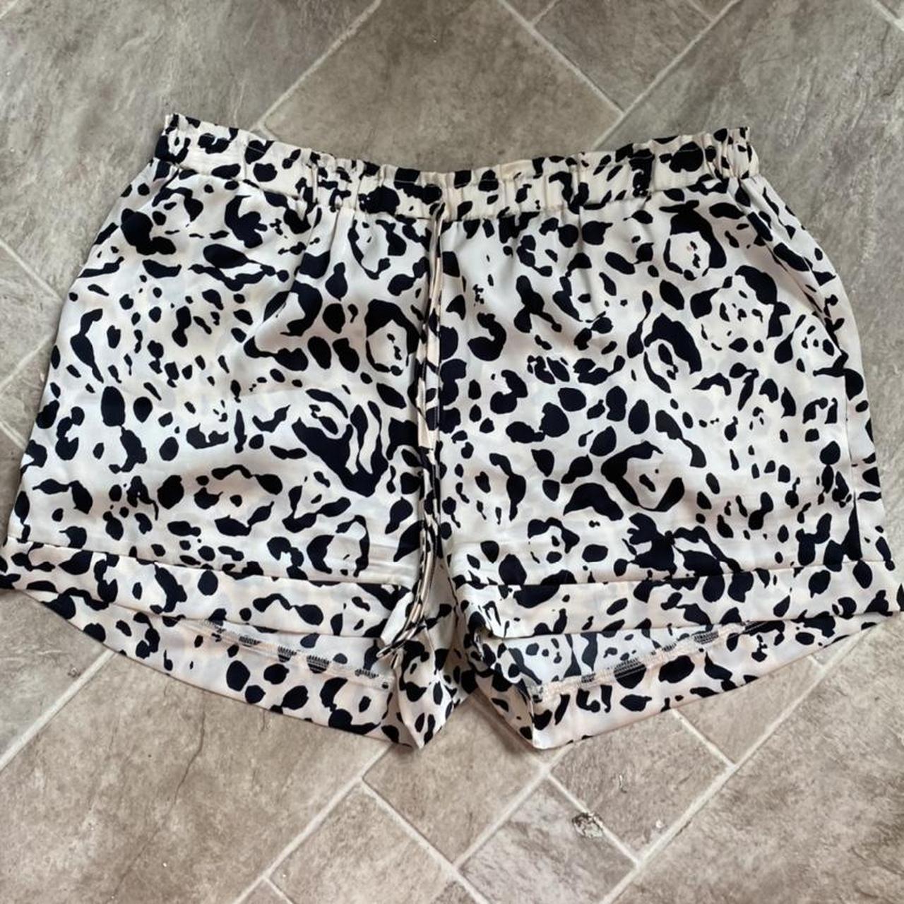 Primark leopard print satin pyjama shorts size... - Depop