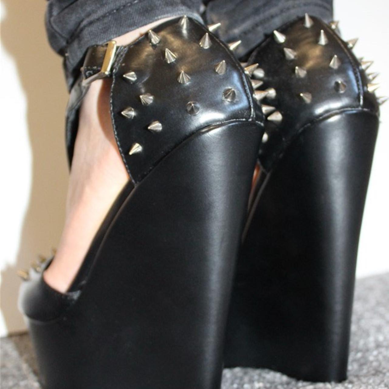 Sexy Gothic High Heels Spikes Studs Punk Vegan Depop