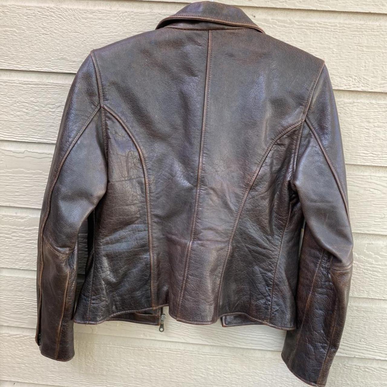 Vintage Oakwood classic brown leather jacket. In... - Depop