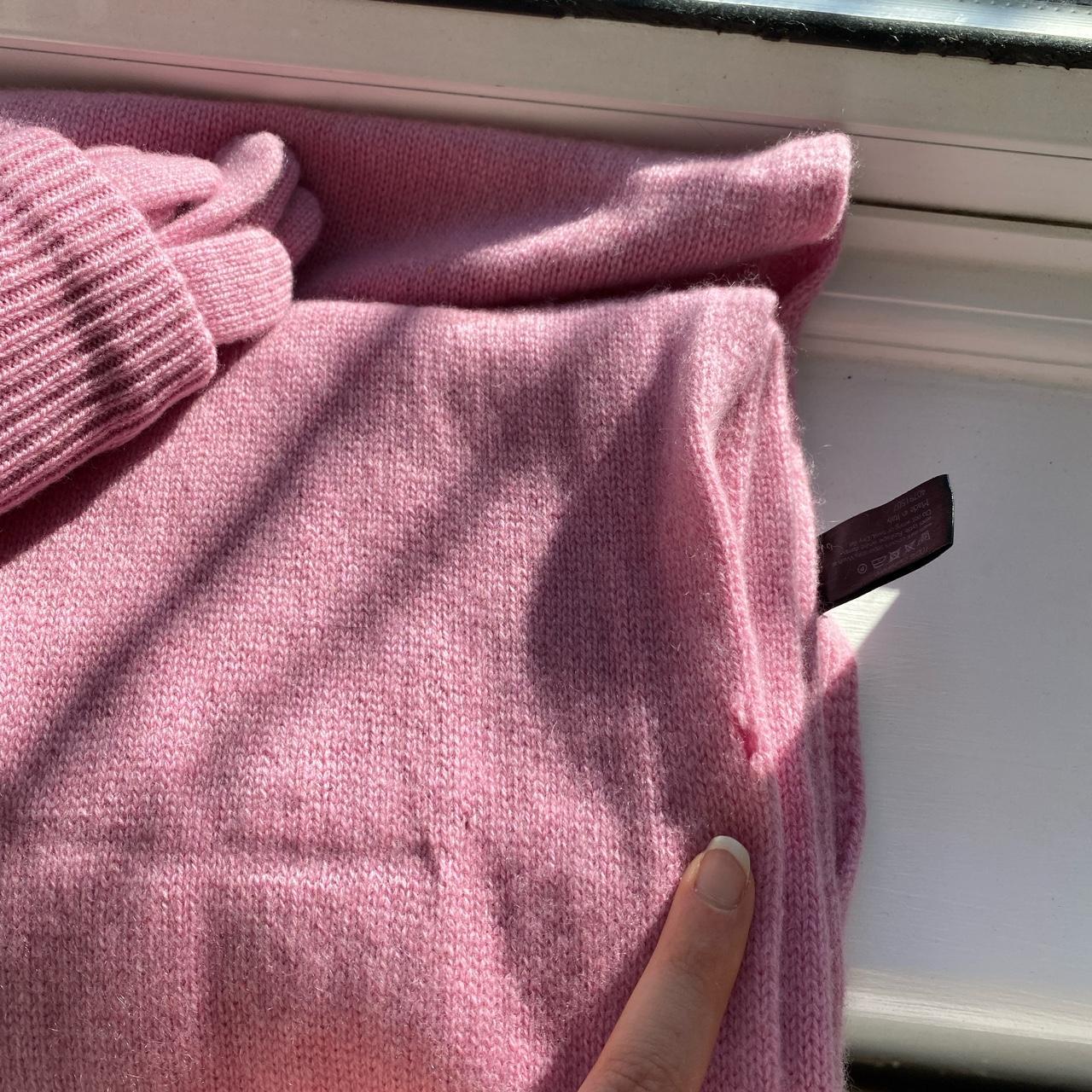 pink scarf and glove set