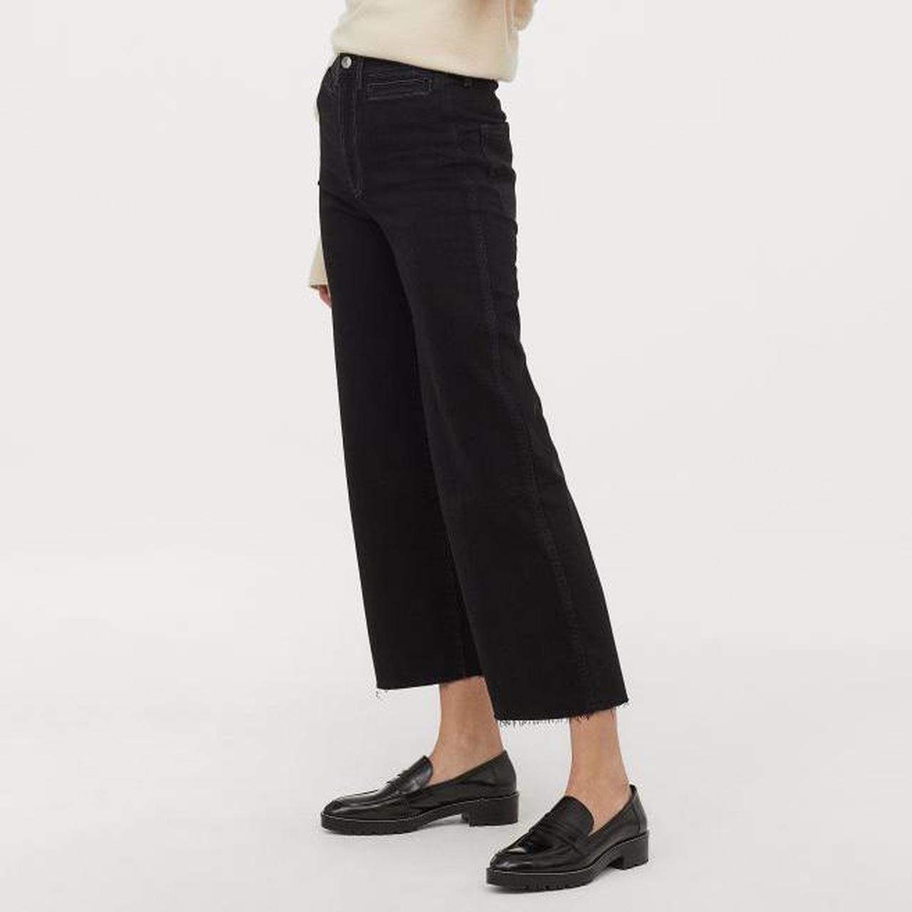 Brand new H&M Black Culotte High Ankle Jeans Calf... - Depop