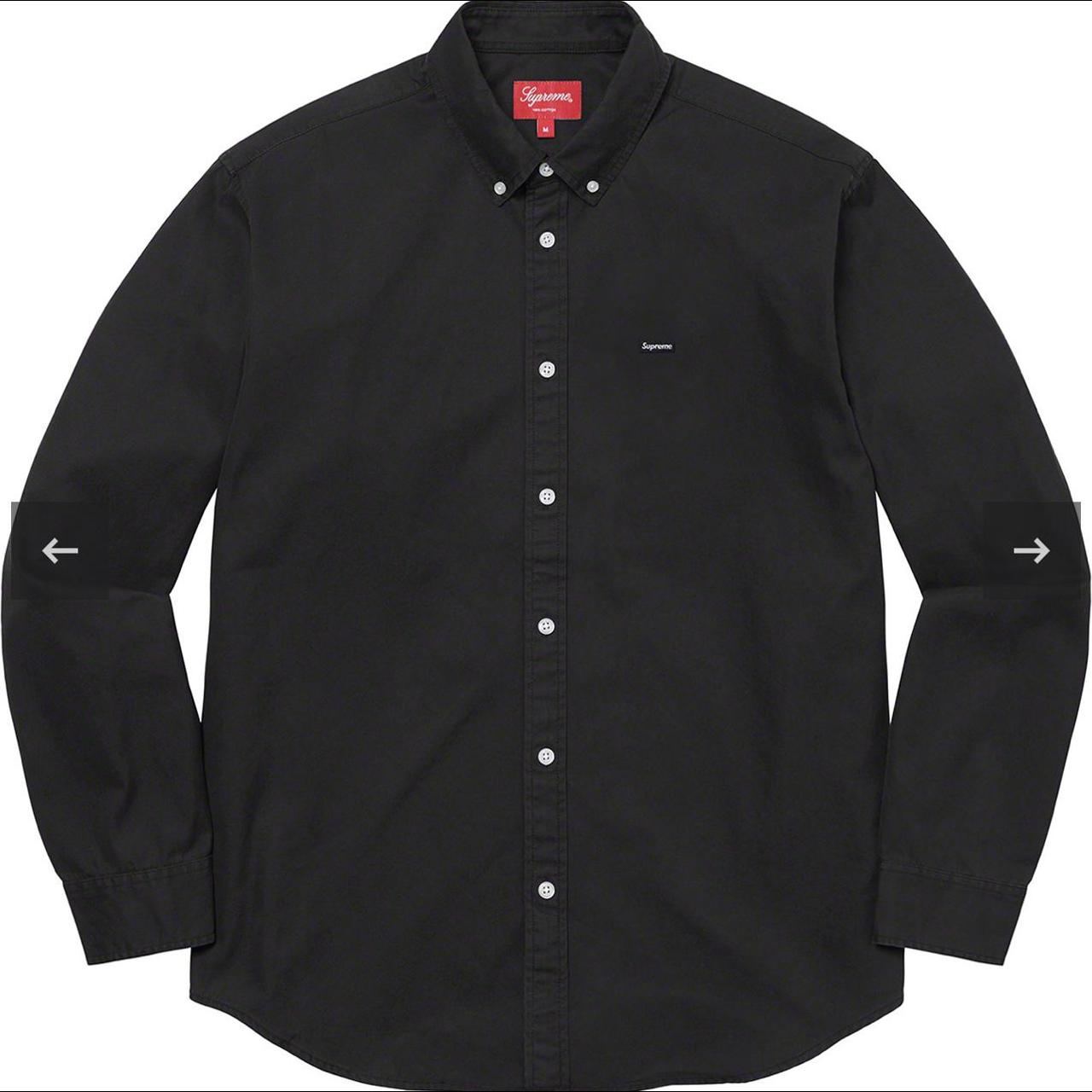 SUPREME Small Box Twill Shirt Black size... - Depop