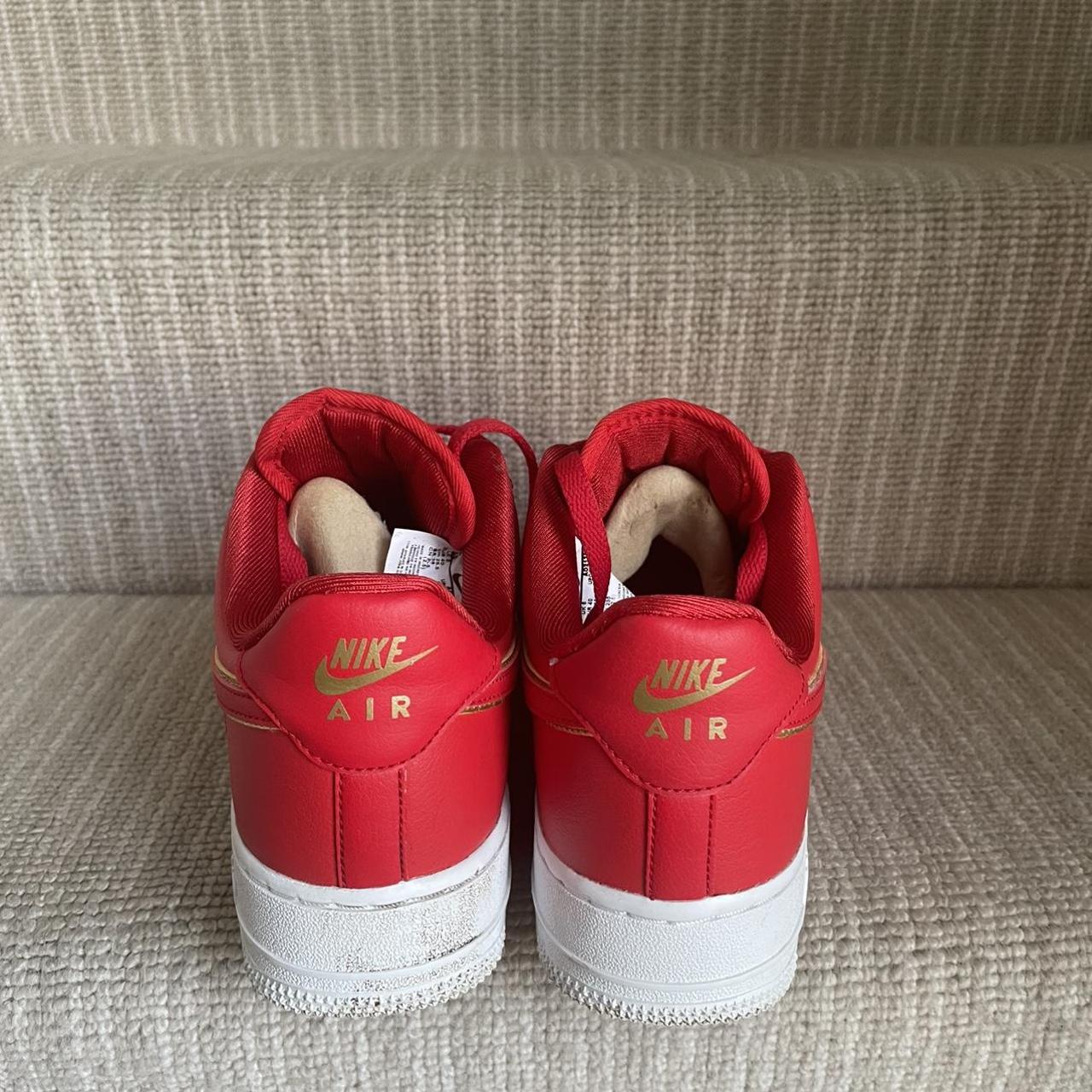 nike air force 1 white red gold