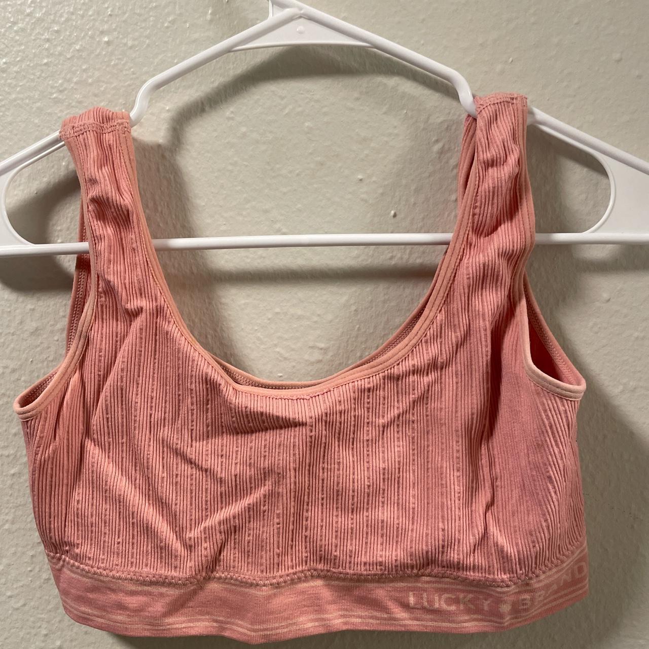 Pink lucky brand sports bra -size XL - Depop
