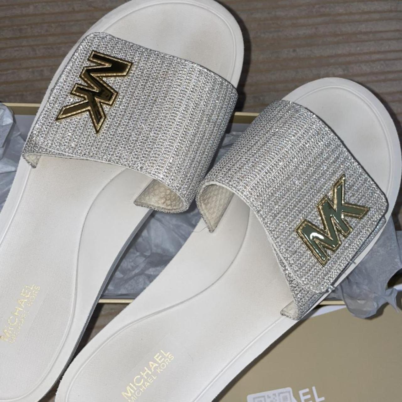 Michael kors slides womens grey online