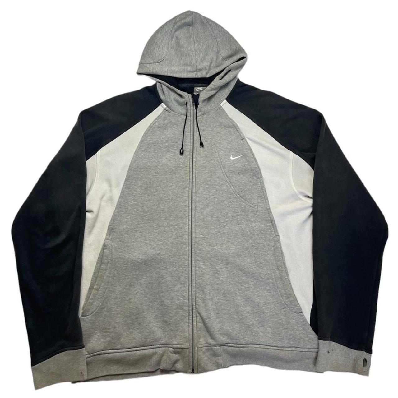 Nike shox zip hoodie Size XLarge Grey white black... Depop