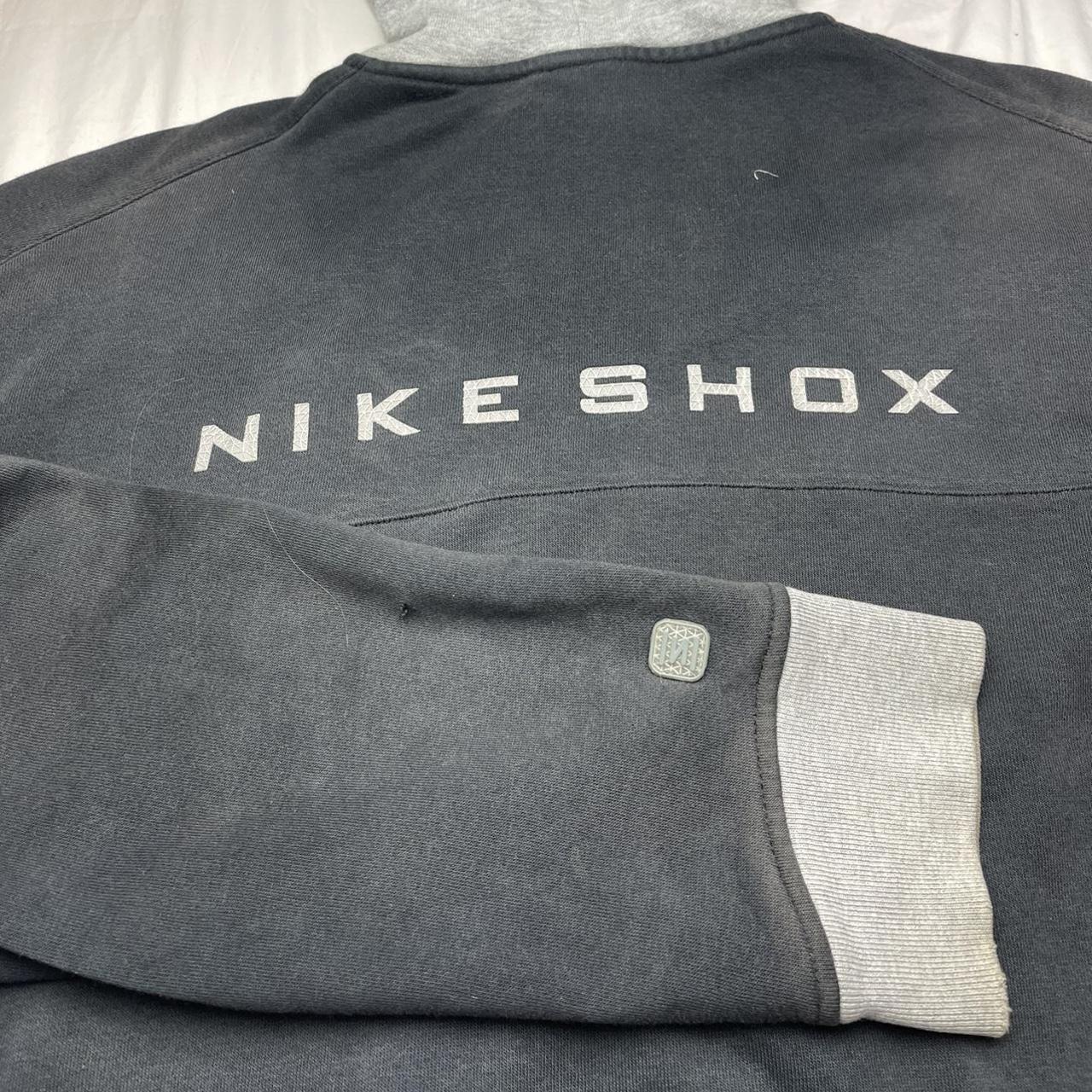 Nike shox zip hoodie Size XLarge Grey white black... Depop
