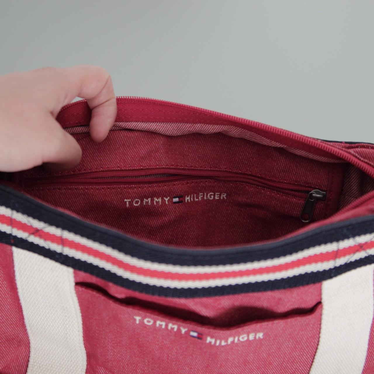 Borsa in tela rossa vintage Tommy hilfiger con... - Depop