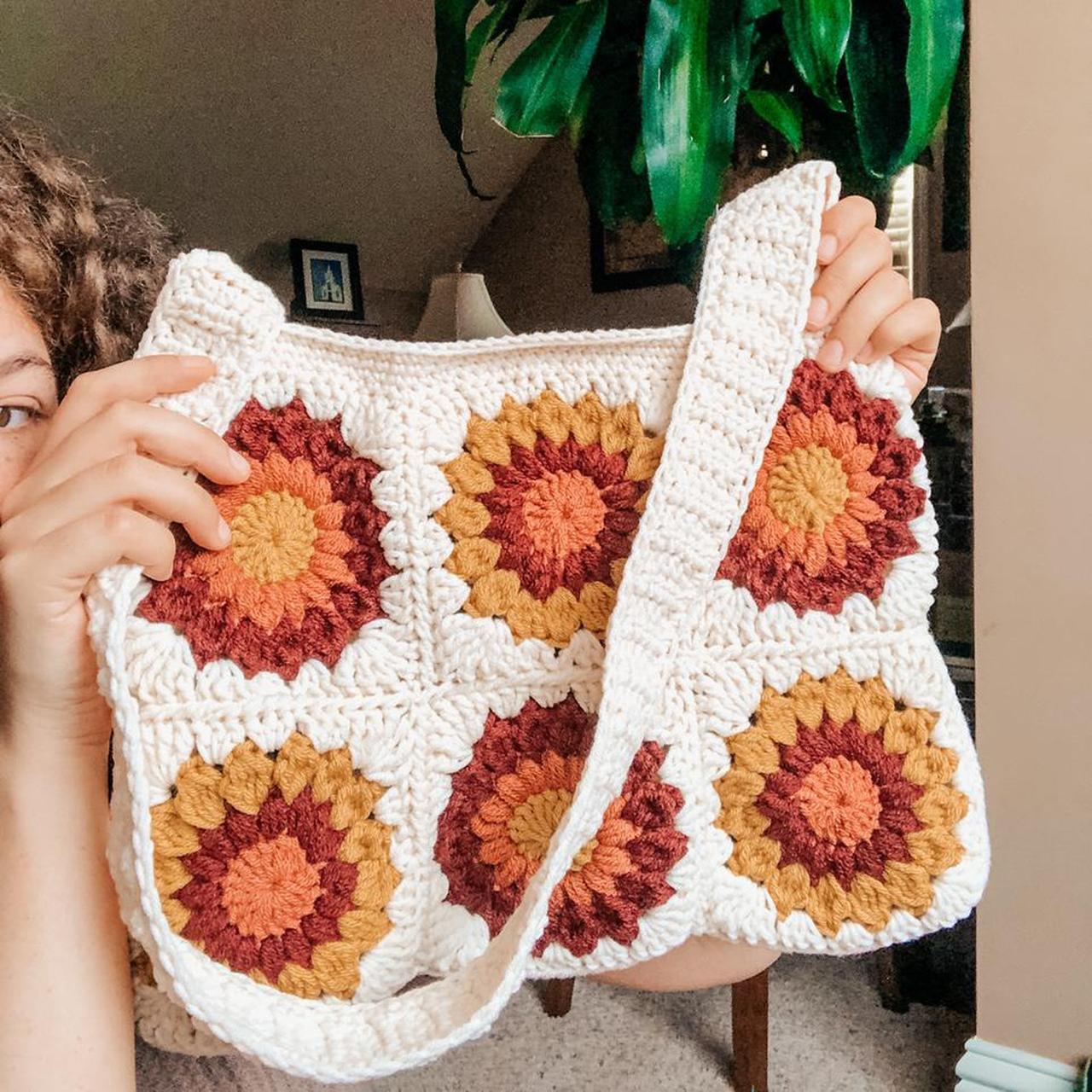 Sunflower Crochet side bag! (Clutch style) Made to... - Depop