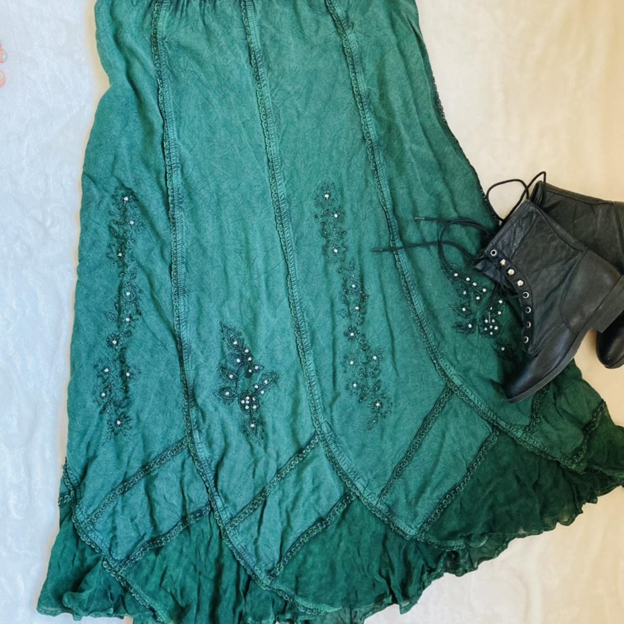 Dolls Kill Women's Green Skirt Depop