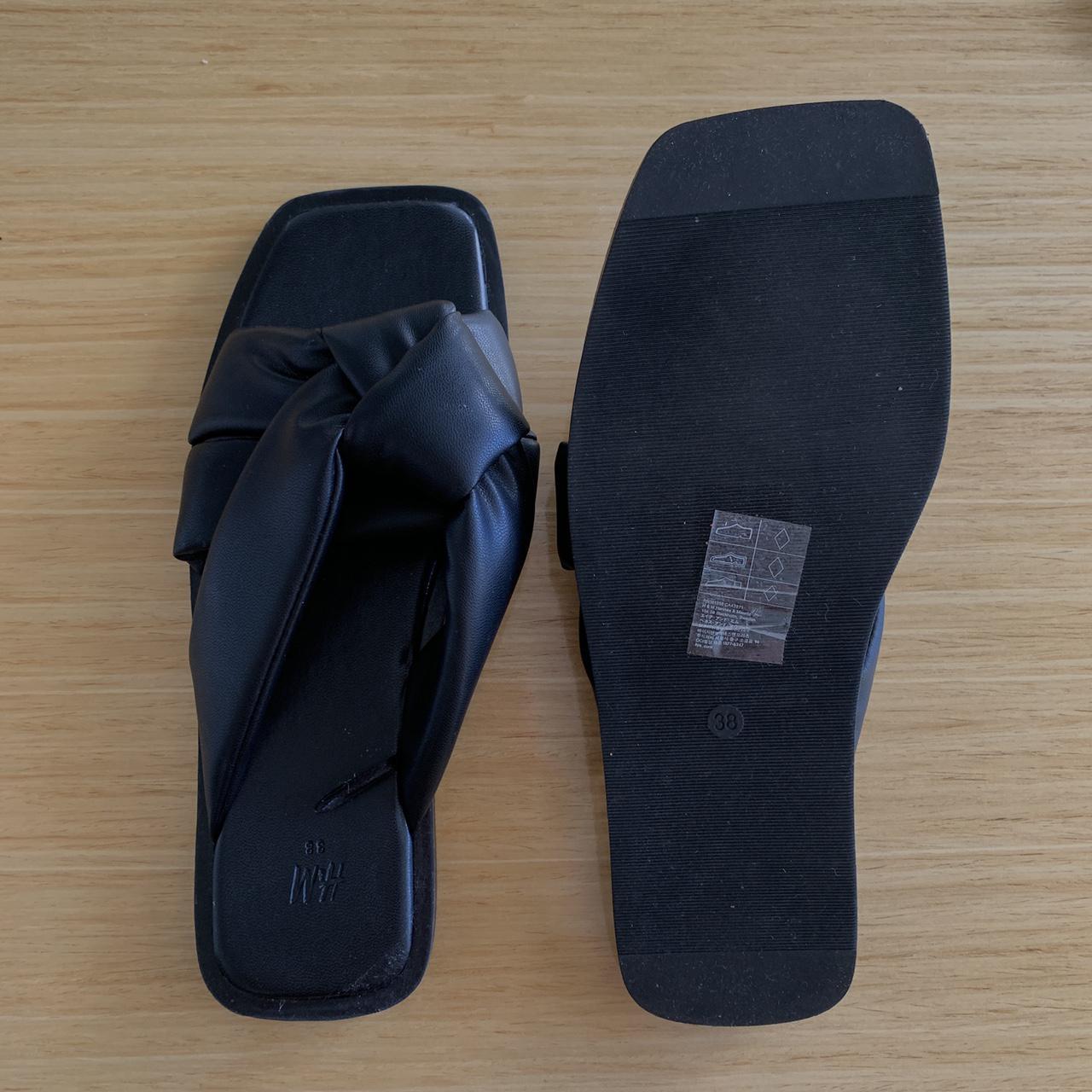 h&m quilted slides