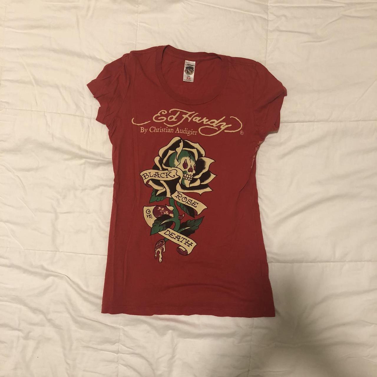 Iconic Y2k Ed Hardy fitted t shirt. Size xs, but... - Depop